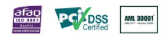 Certifications AFAQ ISO 9001, PCI DSS, AML 30001